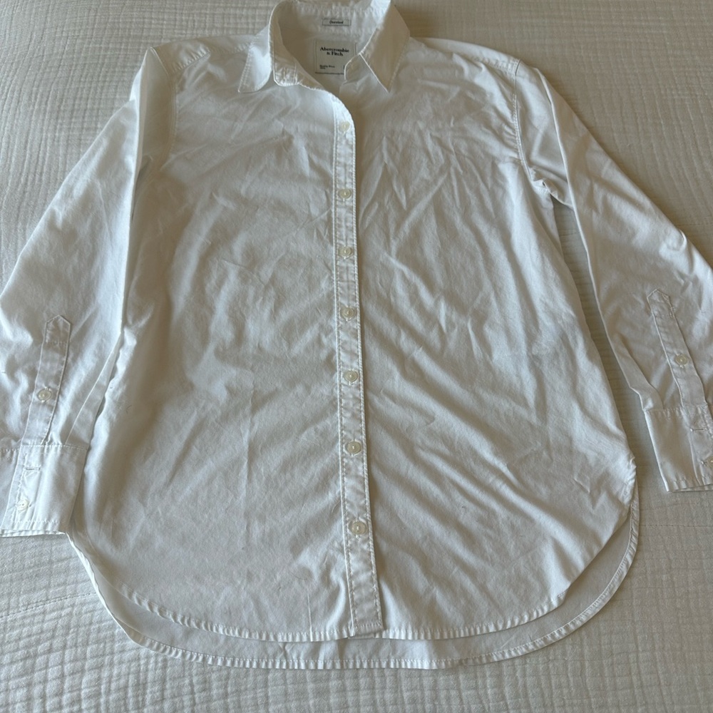 Abercrombie and Fitch oversized white button down shirt